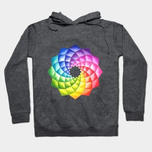 Rainbow color wheel geometric pattern Hoodie